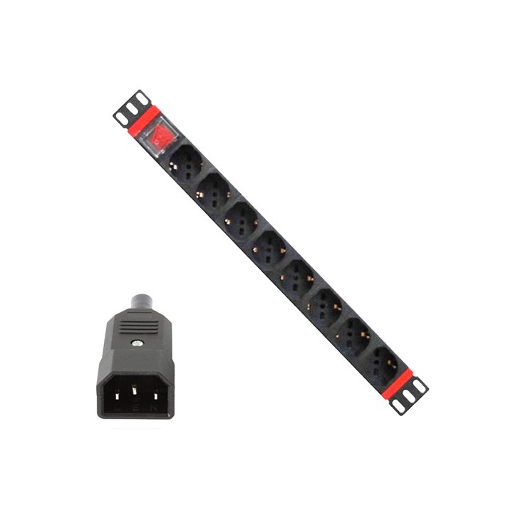 Multipresa rack 19" 8 prese con ingresso IEC C14