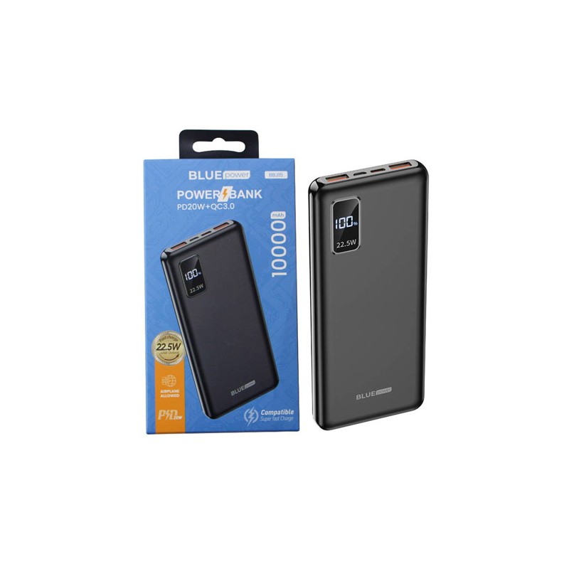 Power bank 10000mAh da 22,5W con porte USB-C Power Delivery e USB-A Quick Charge