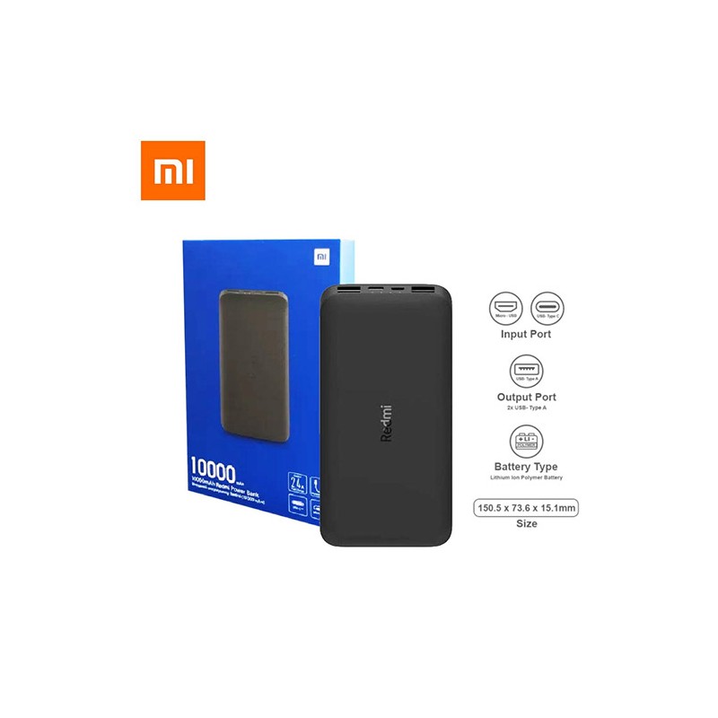 Xiaomi Redmi Power Bank PB100LZM da 10000mAh con doppia uscita USB-A