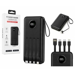 Power Bank 10000mAh con 4 Cavi Integrati