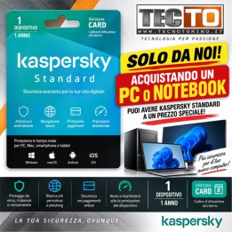 Kaspersky Standard 1 dispositivo 1 anno CARD – PROMO con PC