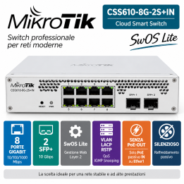 Switch MikroTik CSS610-8G-2S+IN 8 Gigabit 2 SFP+ 10G SwOS Lite