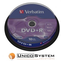 DVD+R 4.7 GB 16x Verbatim 10pz