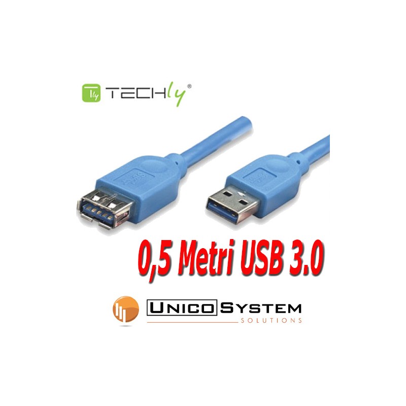 Cavo USB 3.0 prolunga A-A M-F 0,5 Metri