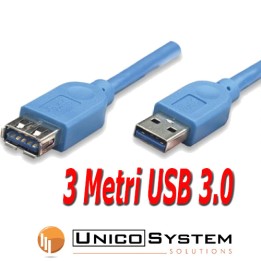 Cavo USB 3.0 prolunga A-A M-F 3 Metri