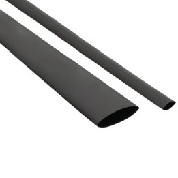 Guaina termorestringente rapporto 2 : 1 da 1mm a 0,5mm, lunghezza manicotti 200mm neri, 20pz