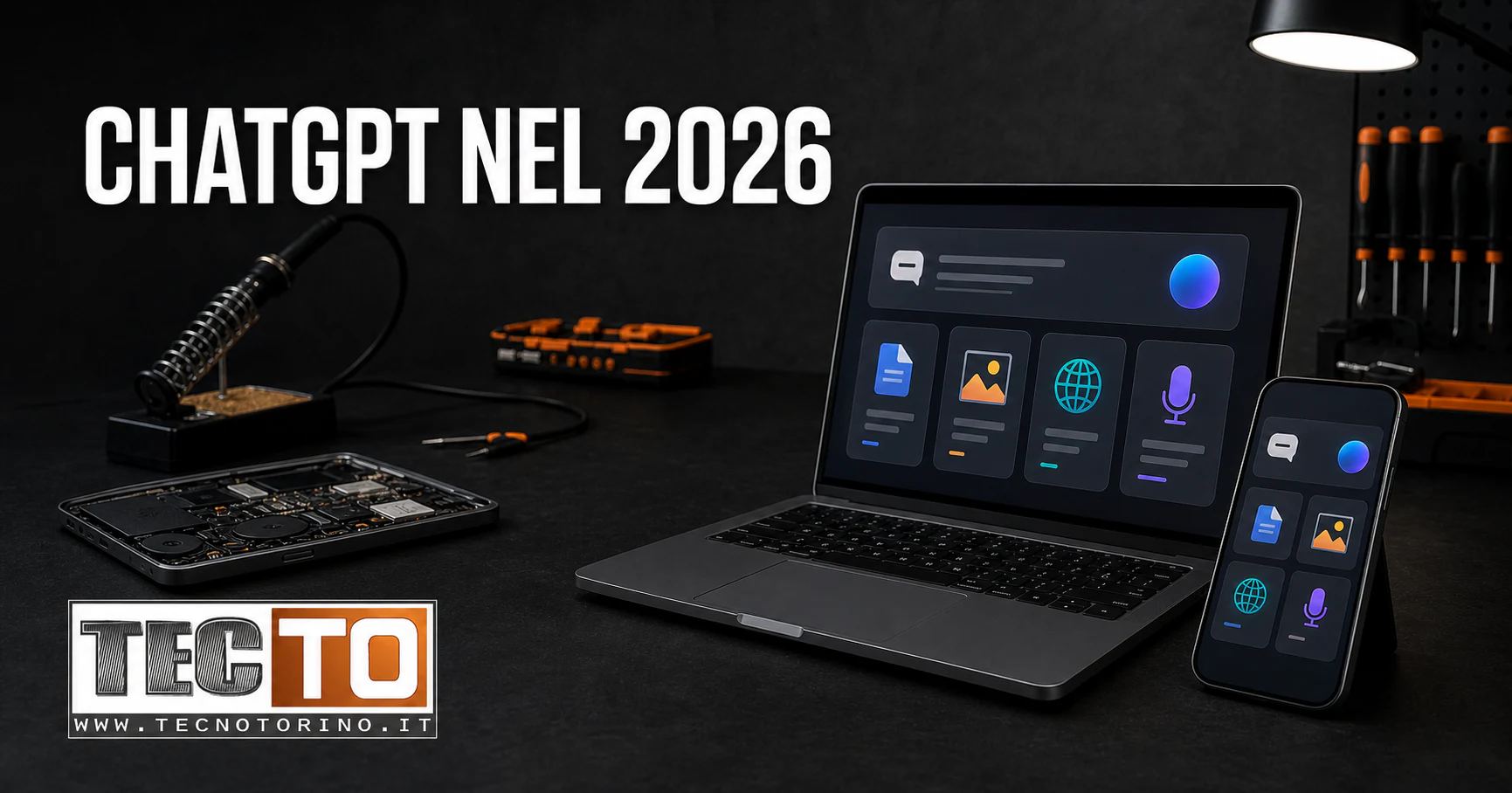 ChatGPT utilizzato su notebook e smartphone per testi, file, immagini e voce