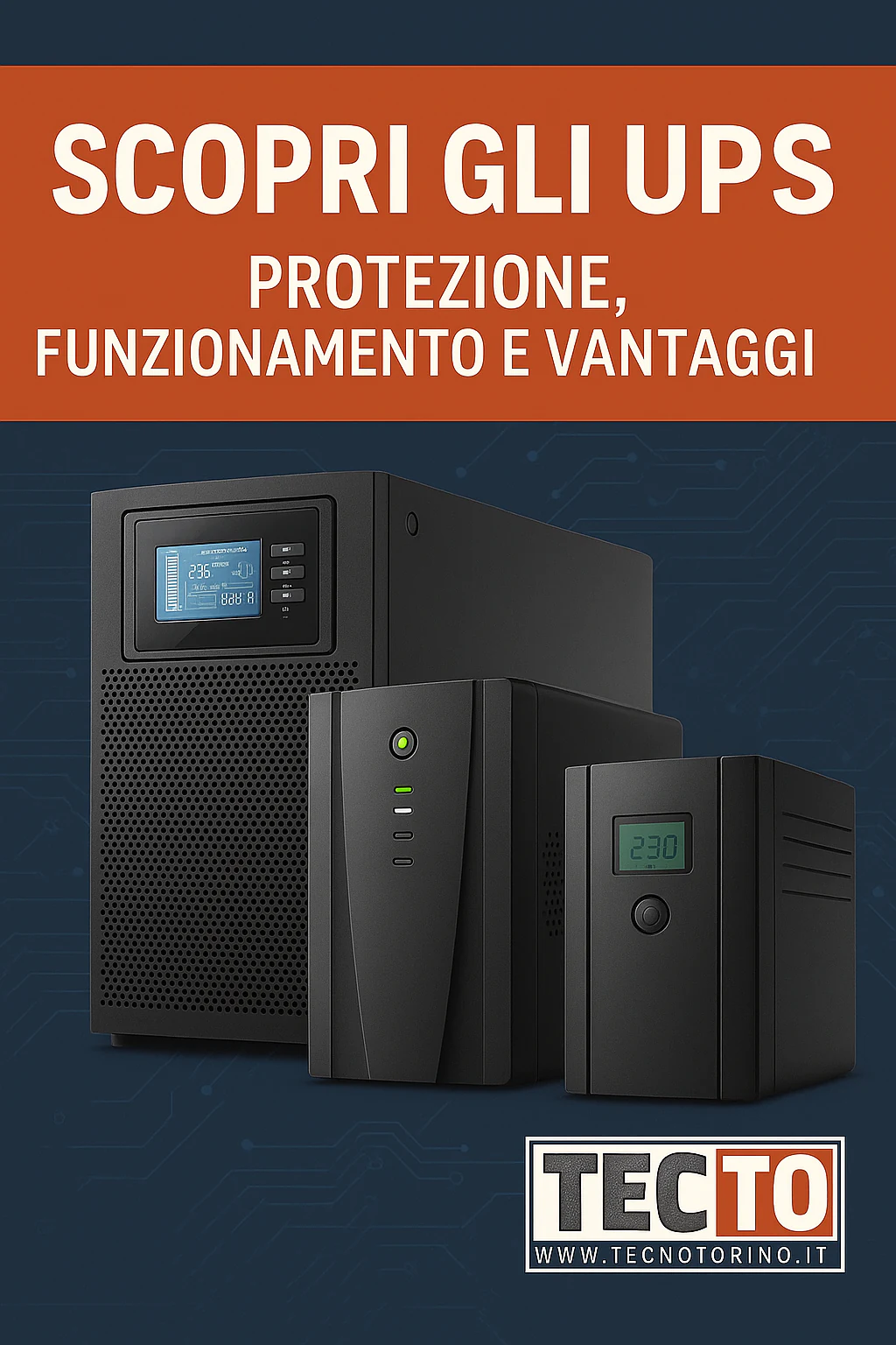 Tre gruppi di continuità UPS per PC, NAS e server