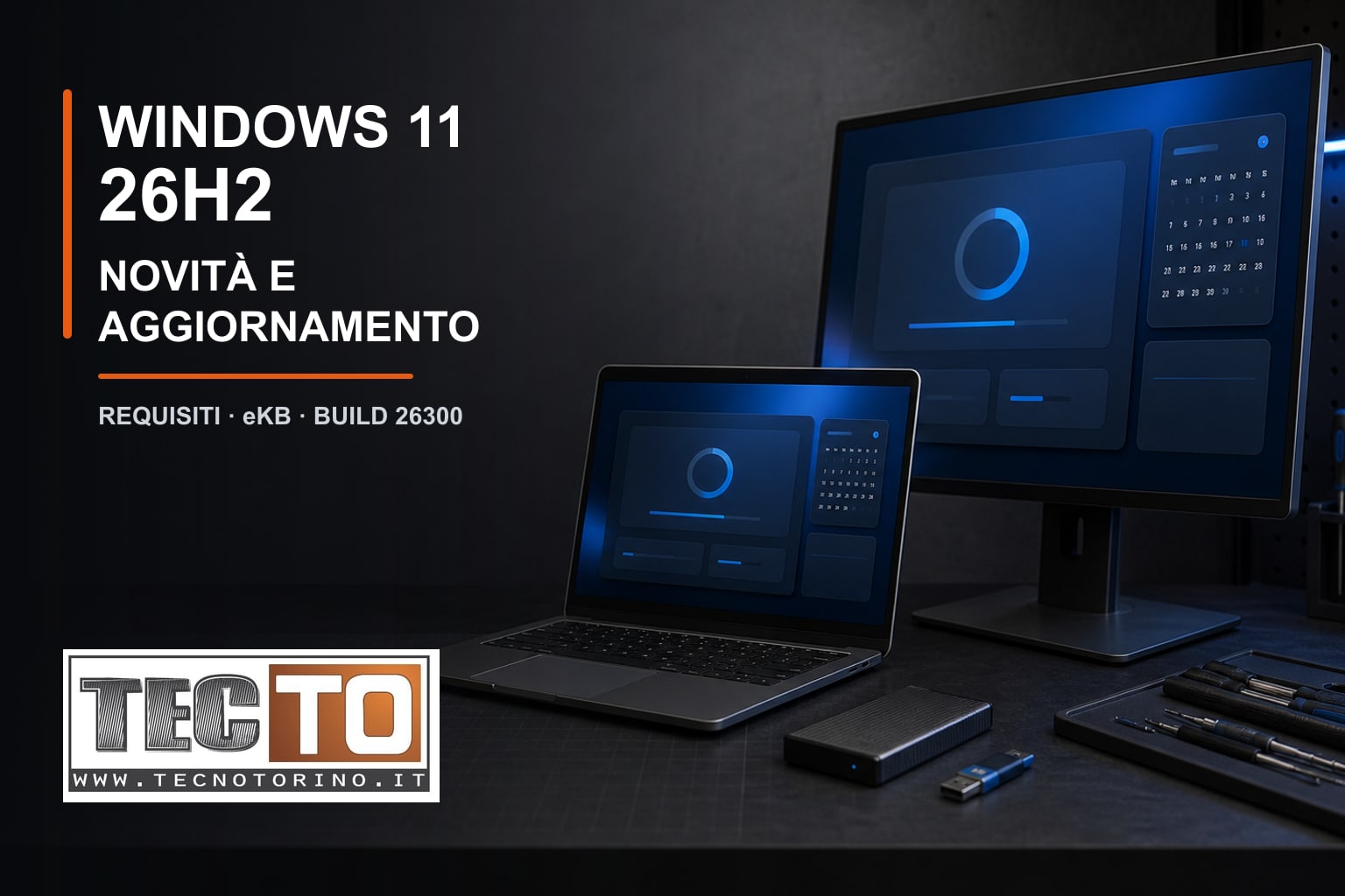 Windows 11 26H2 su notebook e PC desktop durante la preparazione dell’aggiornamento